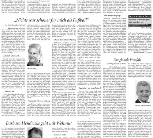 Börsenzeitung Treffen mit Dietmar Hopp 2007